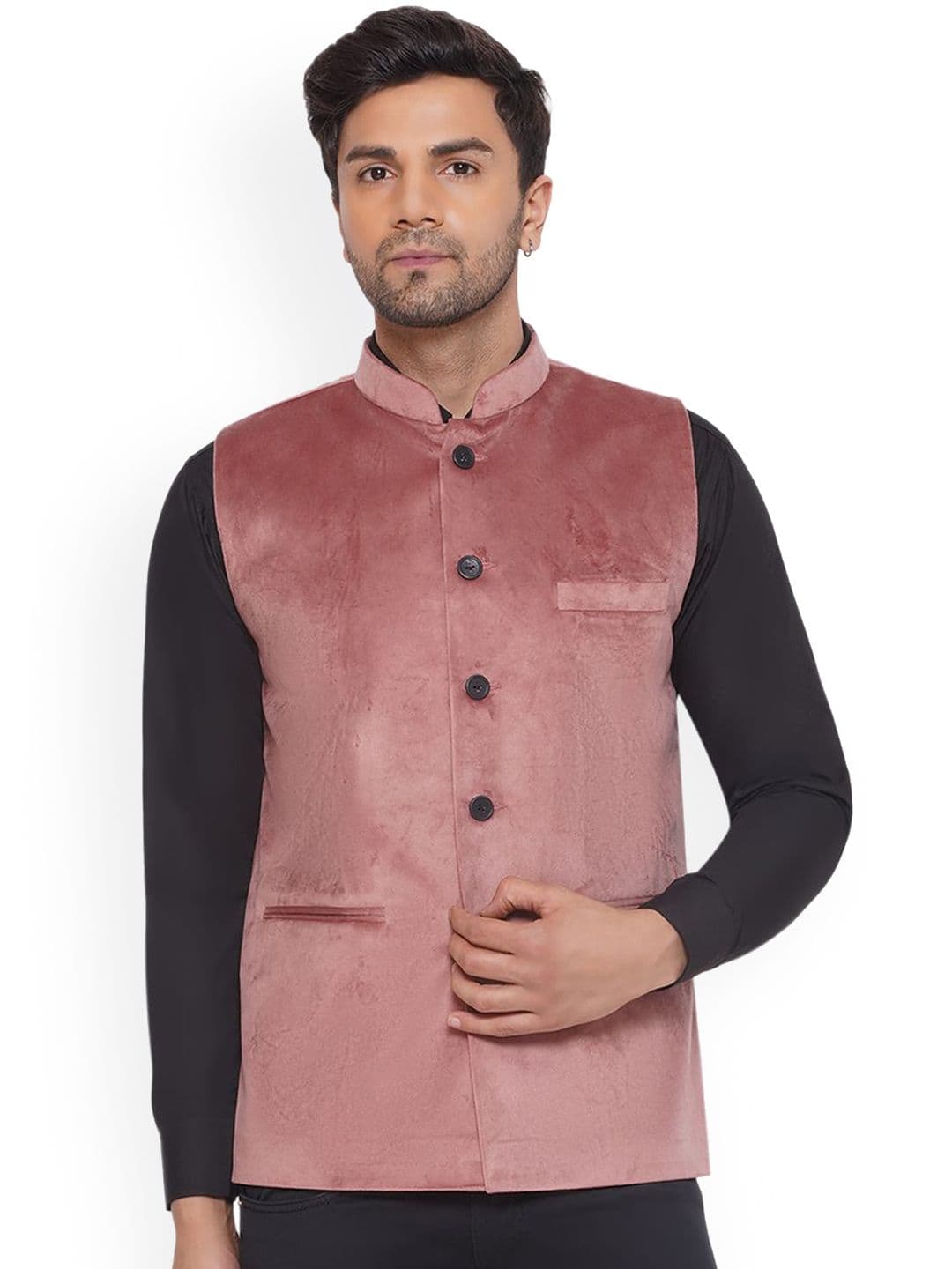 VEERA PARIDHAAN Velvet Nehru Jacket - view 1