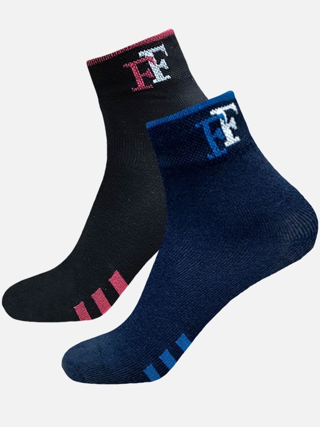 FIMS Men Pack Of 2 Striped Crew Ankle Length Socks - view 1