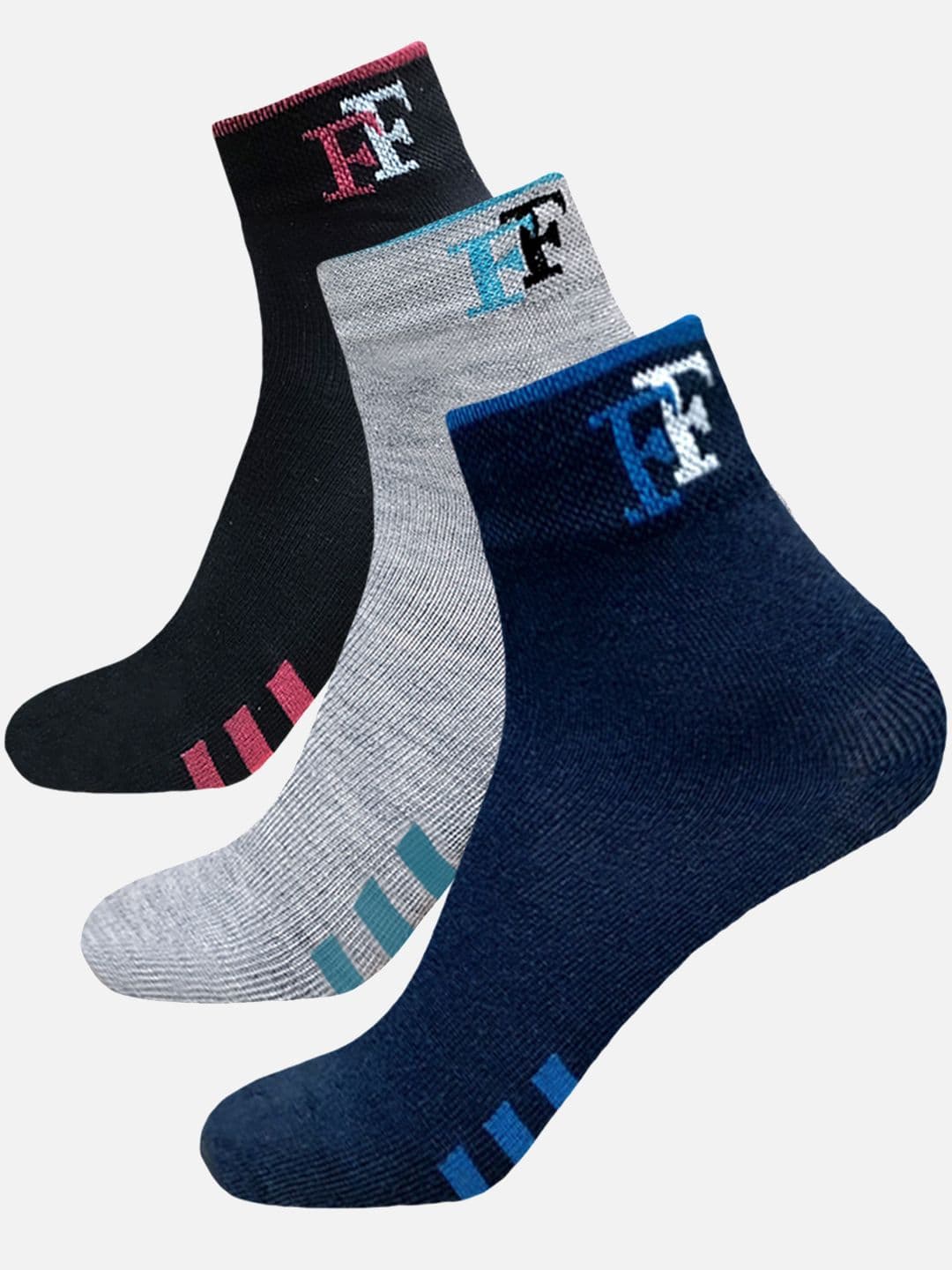 FIMS Men Pack Of 3 Patterned Ankle Length Socks - view 1
