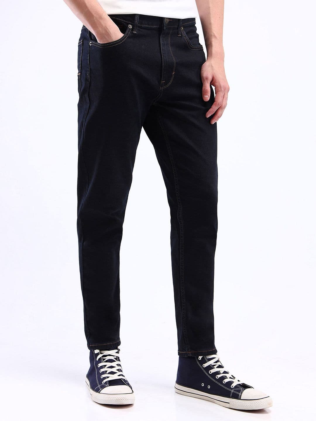 Flying Machine Men Tapered Fit Mid-Rise Stretchable Jeans - view 1