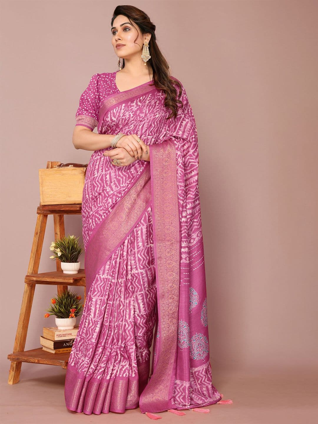 KALINI Batik Zari Saree - view 1