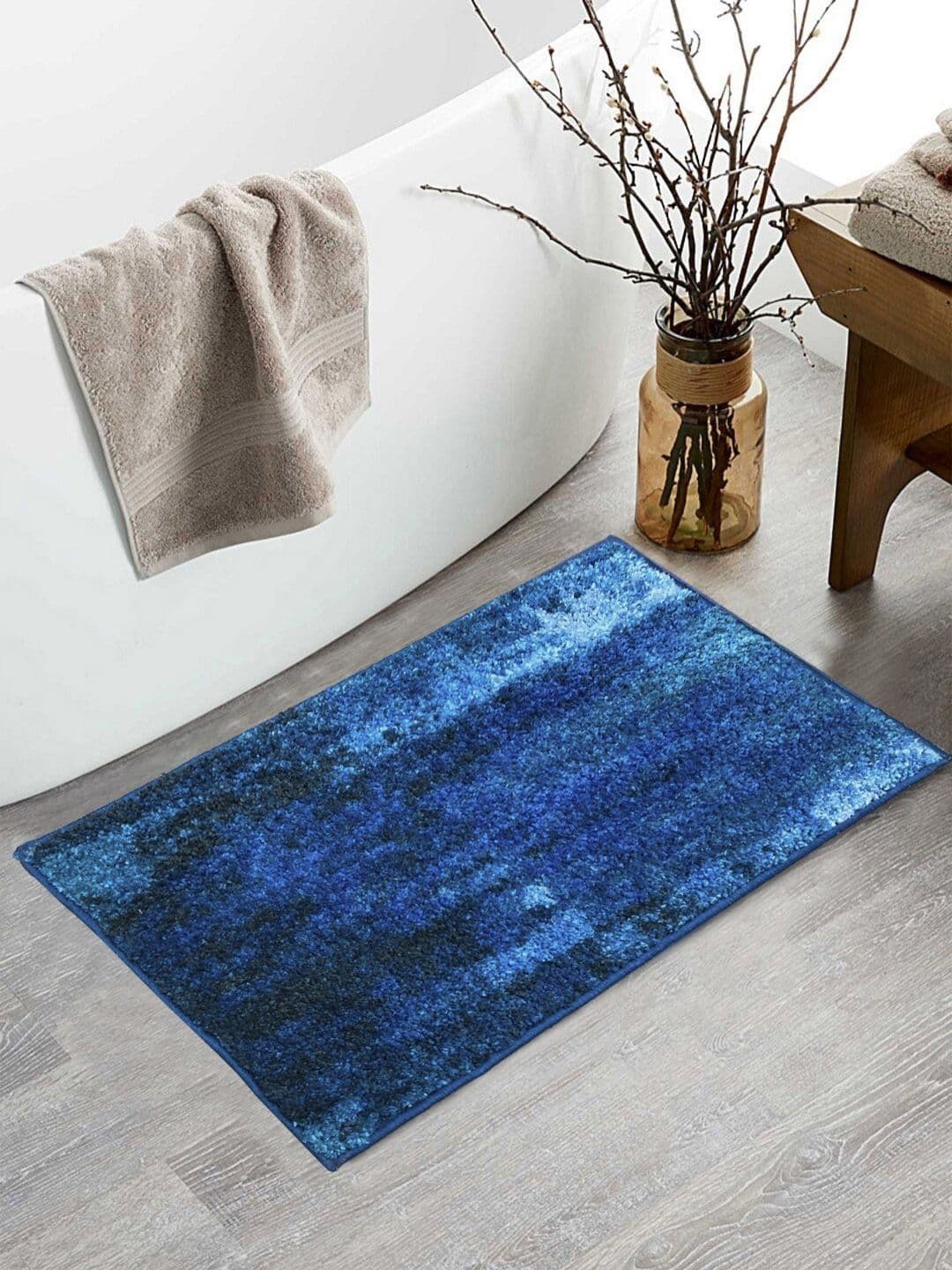 BIANCA Blue Printed 1600 GSM Anti-Skid Bath Rugs - view 1