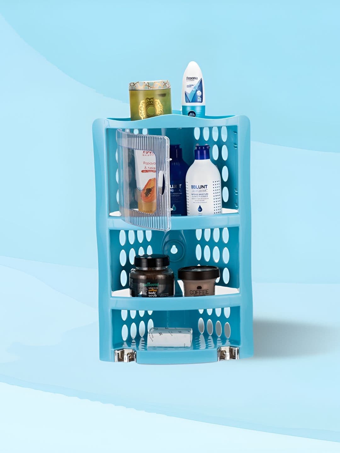 Nayasa Blue Corner Rack Big Bathroom Accessories Storage Rack - view 1