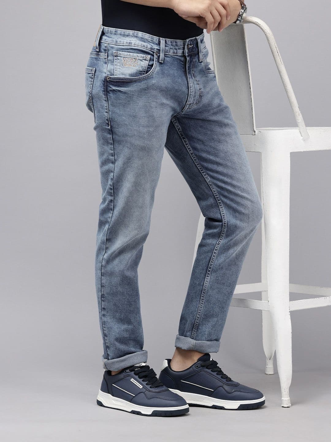 U.S. Polo Assn. Denim Co. Men Brandon Slim Tapered Fit Light Fade Stretchable Jeans