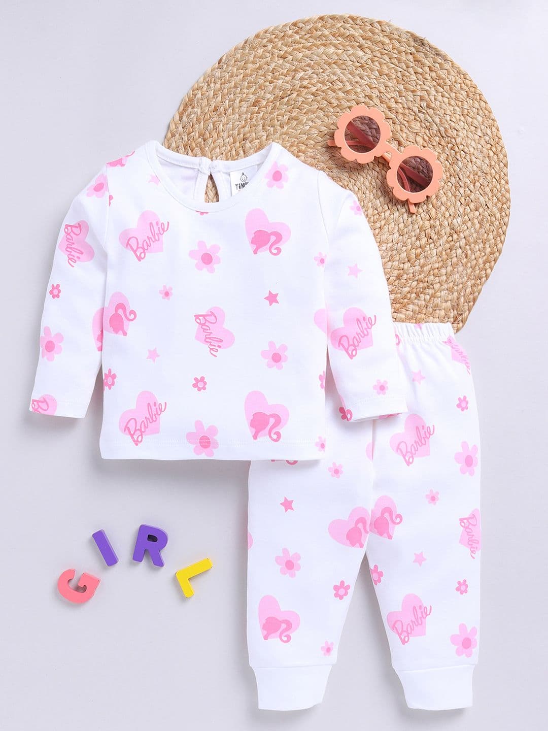 YK X Tinyo Infants Girls Printed Pure Cotton Top with Trousers - view 1