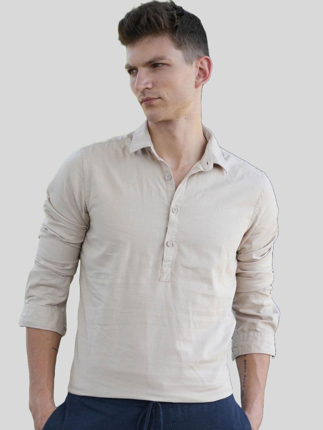 EdinWolf Shirt Collar Long Sleeves Cotton Short Kurta - view 1