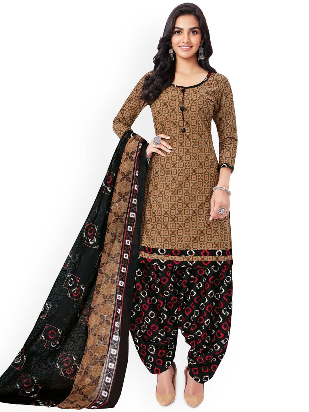 MIRAAN Floral Printed Pure Cotton Unstitched Dress Material - view 1