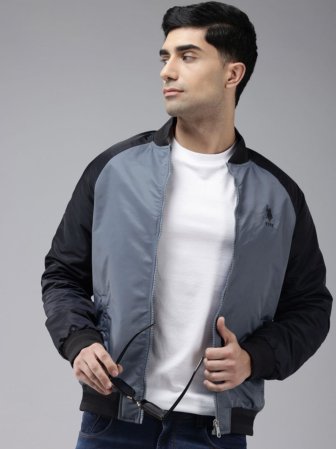 U.S. Polo Assn. Denim Co. Mandarin Collar Raglan Sleeves Bomber Jacket - view 1