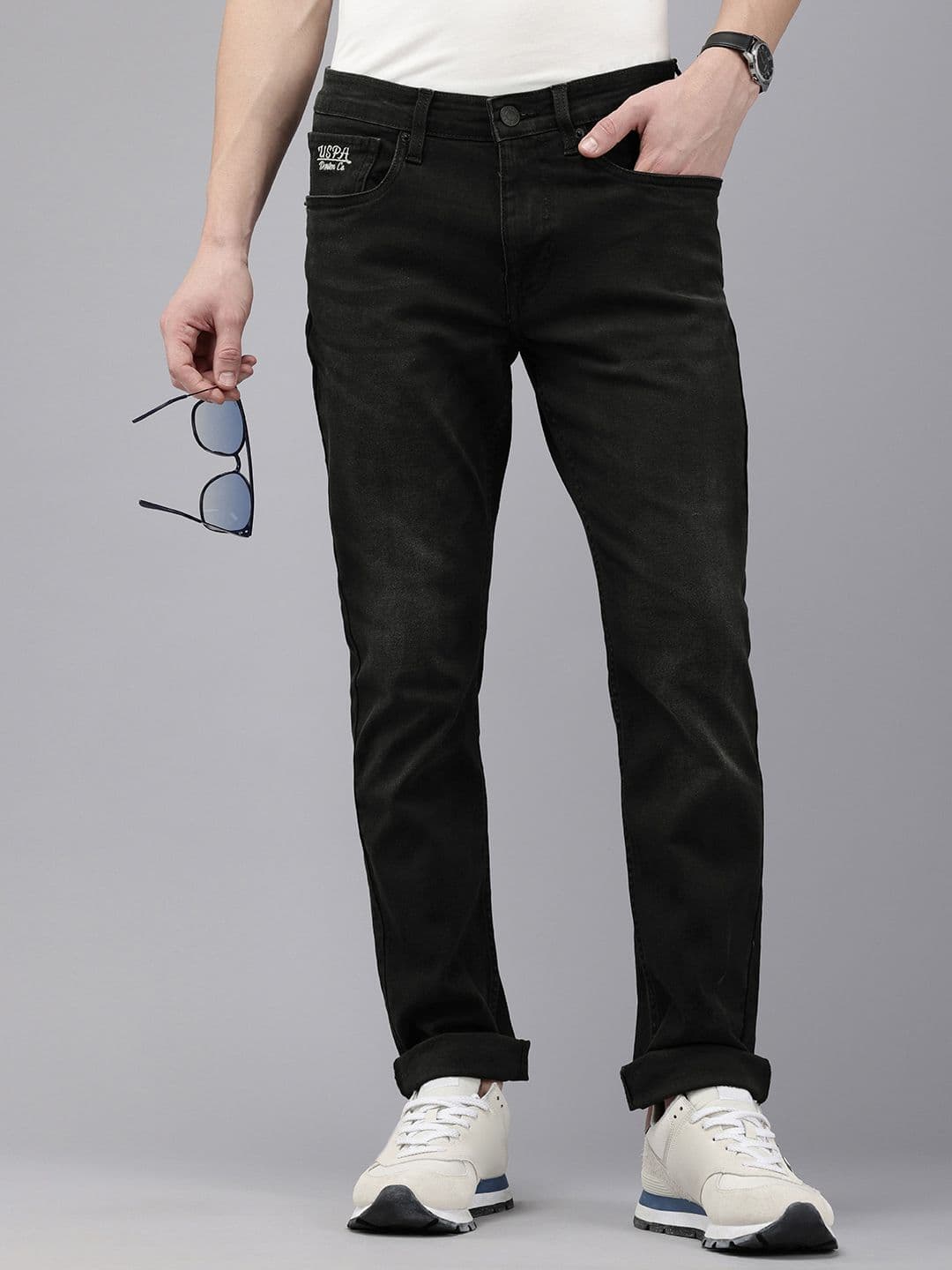 U.S. Polo Assn. Denim Co. Men Brandon Slim Tapered Light Fade Stretchable Jeans