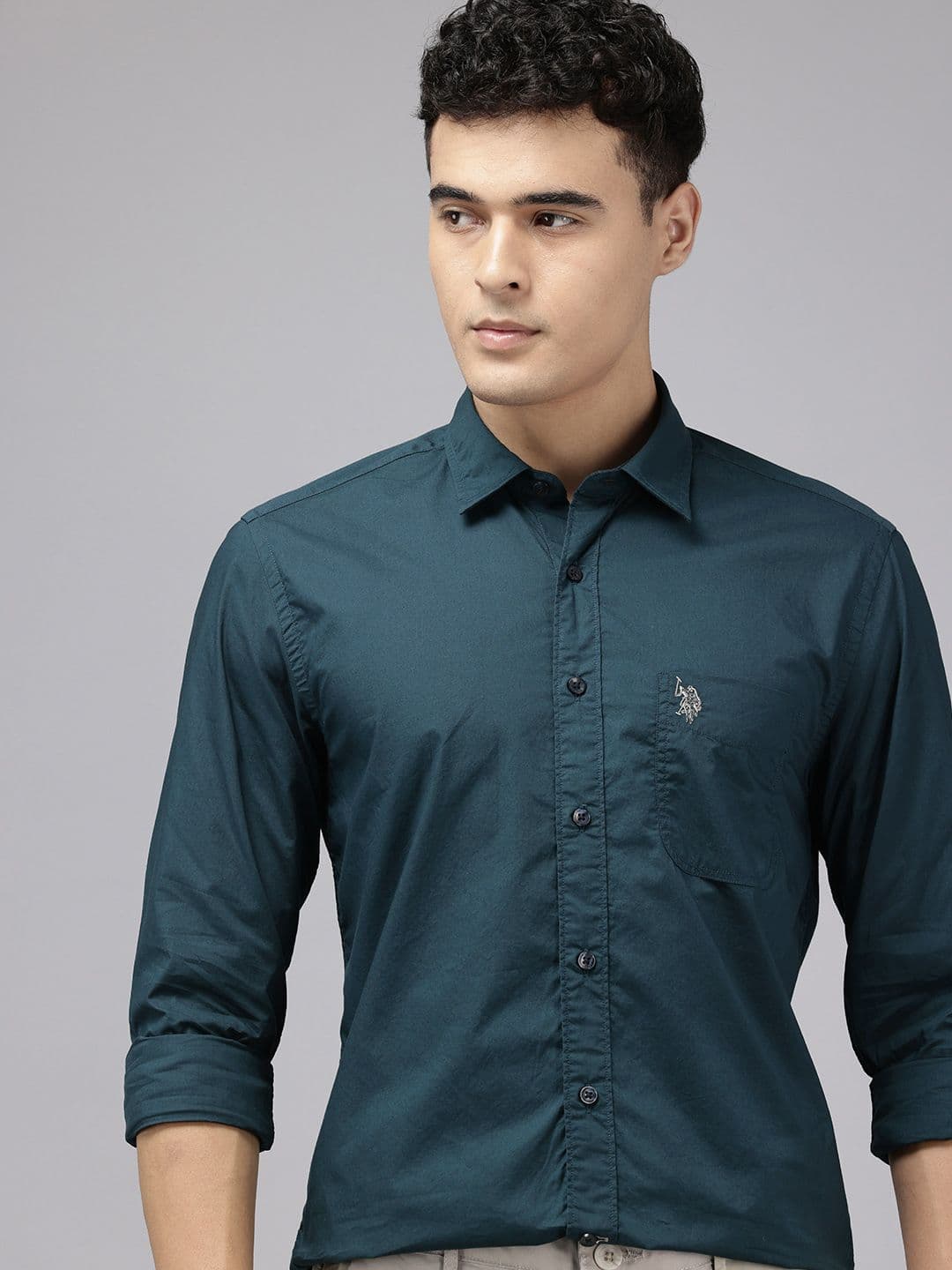 U.S. Polo Assn. Denim Co. Pure Cotton Slim Fit Casual Shirt - view 1