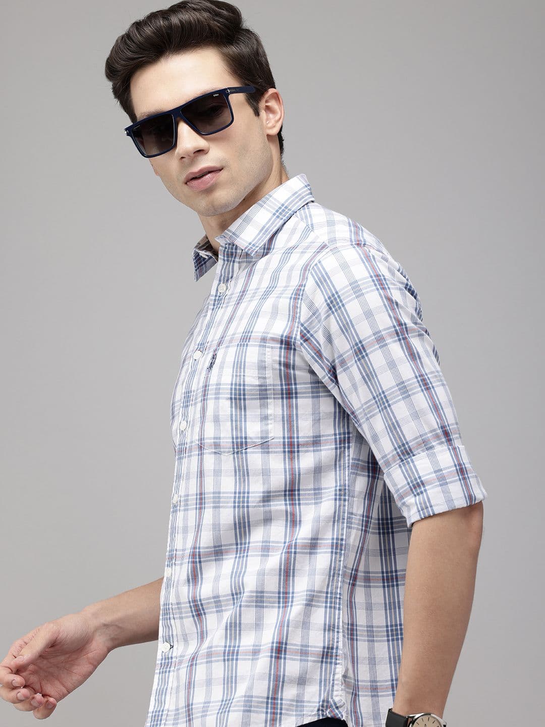 U.S. Polo Assn. Tailored Fit Checked Pure Cotton Casual Shirt - view 1