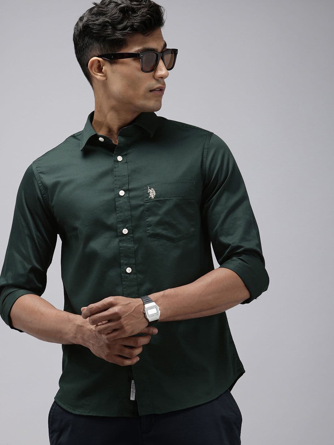 U.S. Polo Assn. Tailored Fit Pure Cotton Casual Shirt - view 1