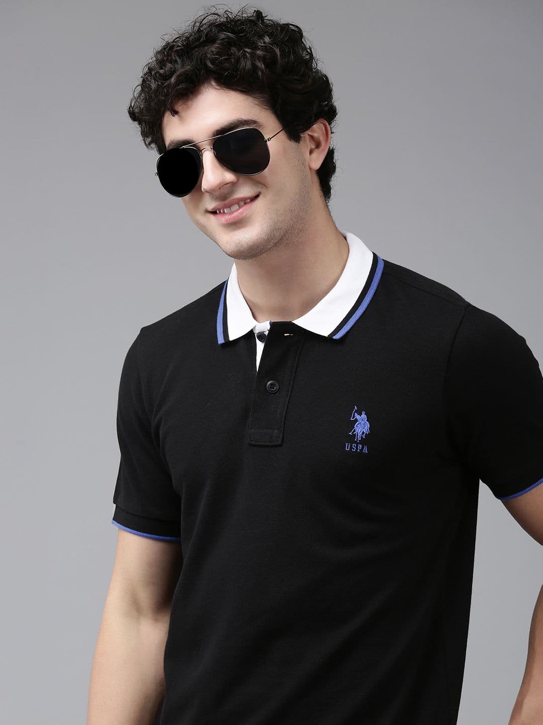 U.S. Polo Assn. Polo Collar Pure Cotton Slim Fit T-shirt - view 1