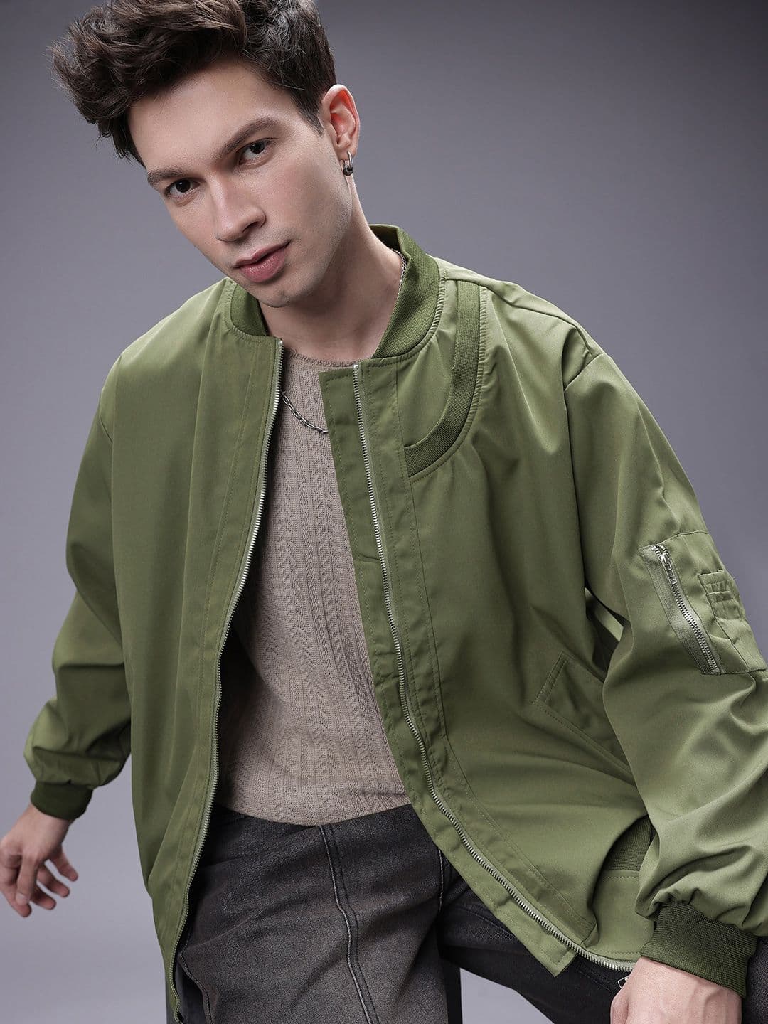 SOKO STREET Gathered Detail Bomber Jacket - view 1