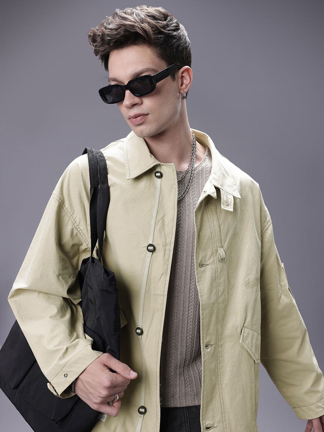 SOKO STREET Toggle Hem Pure Cotton Tailored Jacket - view 1