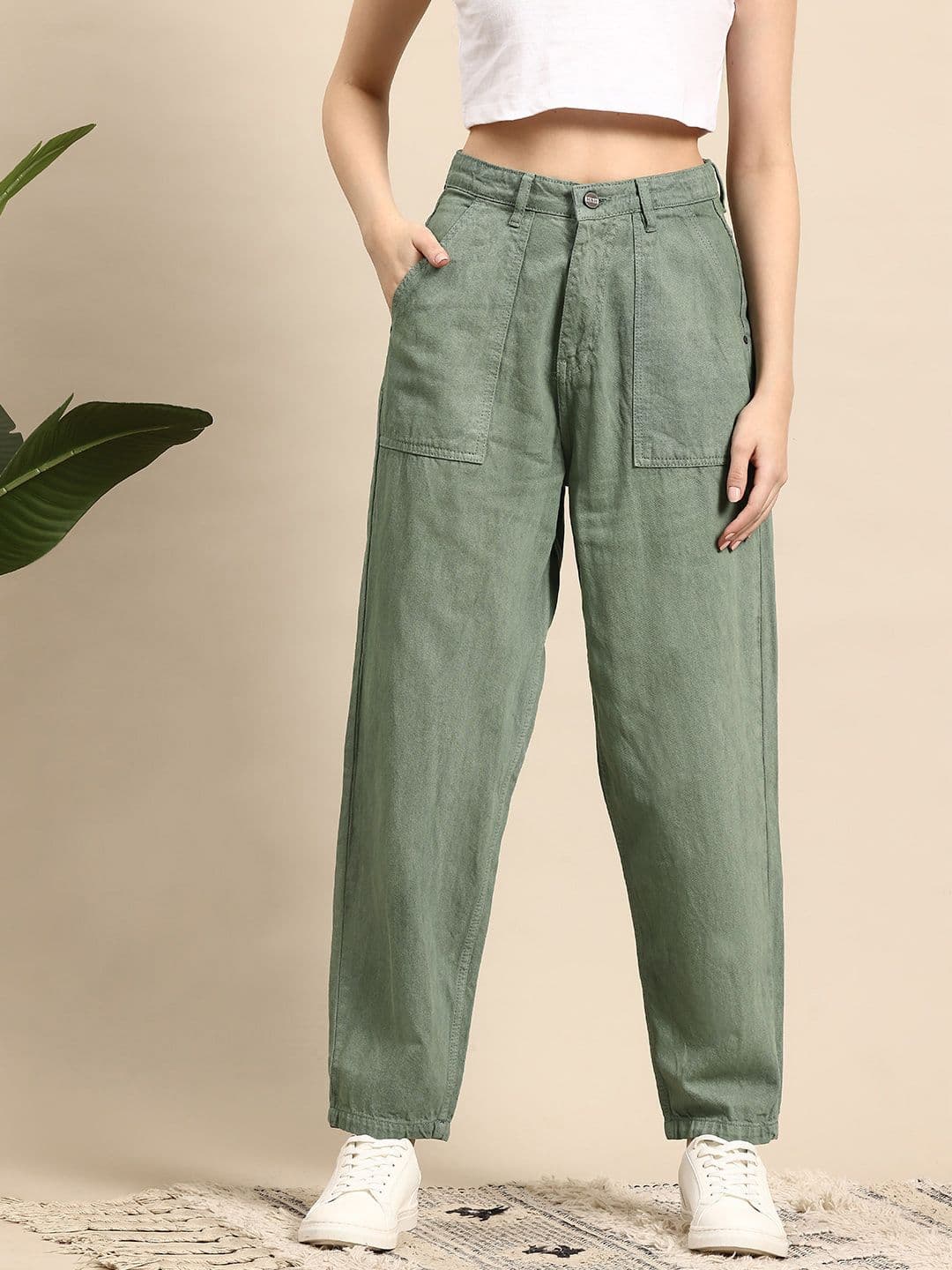 Mast & Harbour Women Baggy Fit Stretchable Jeans - view 1