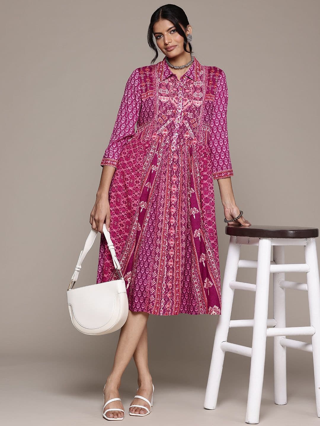 aarke Ritu Kumar Ethnic Motifs Print A-Line Midi Dress - view 1