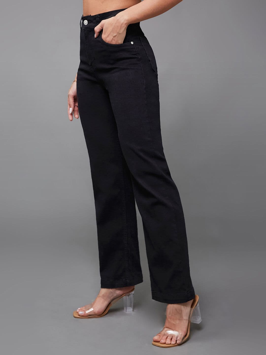 Miss Chase Women Straight High Rise Regular-Length Stretchable Denim Jeans - view 1