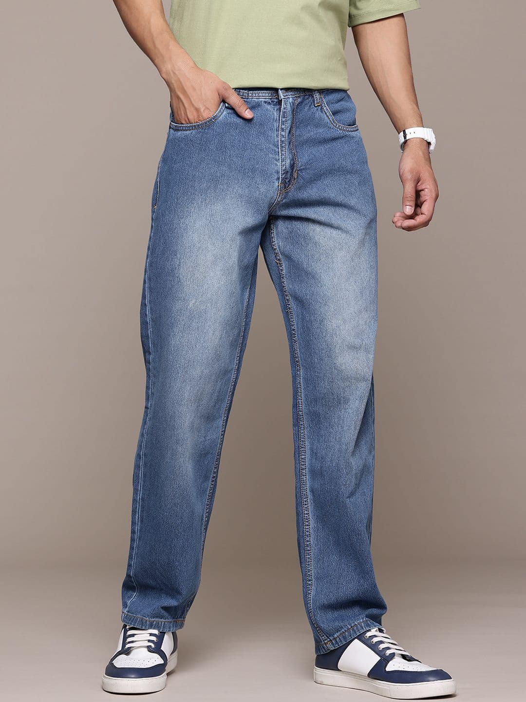 The Roadster Lifestyle Co. Straight Fit Light Fade Jeans - view 1