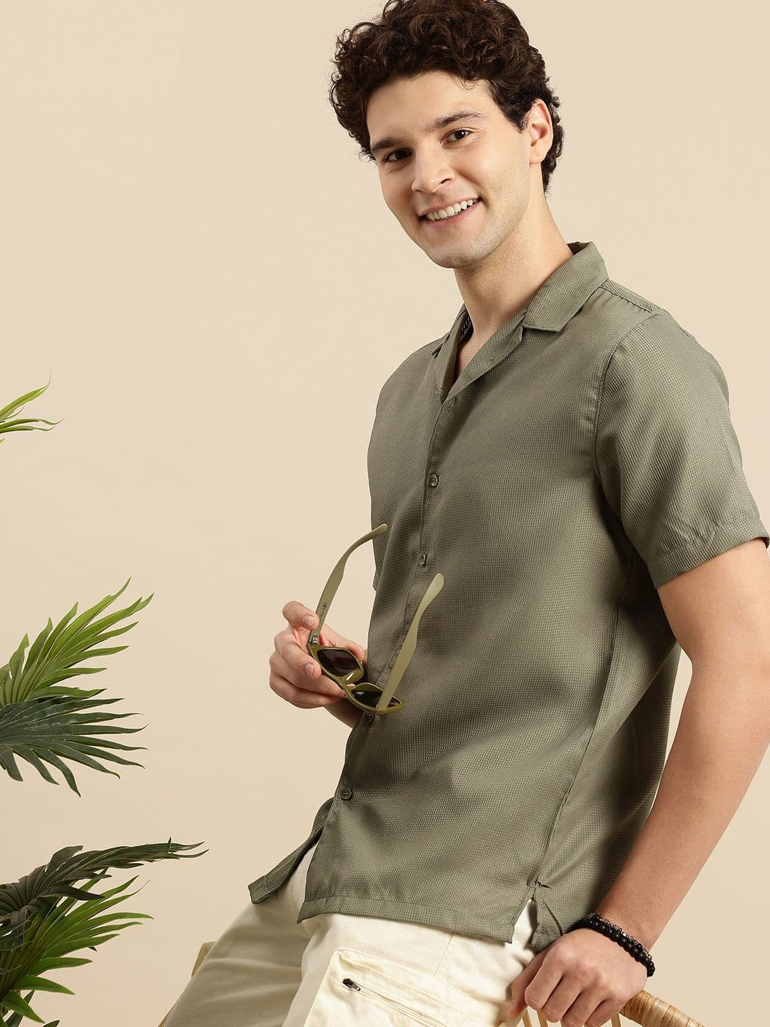 Mast & Harbour Self Design Textured Casual Relaxed Fit Shirt - view 1