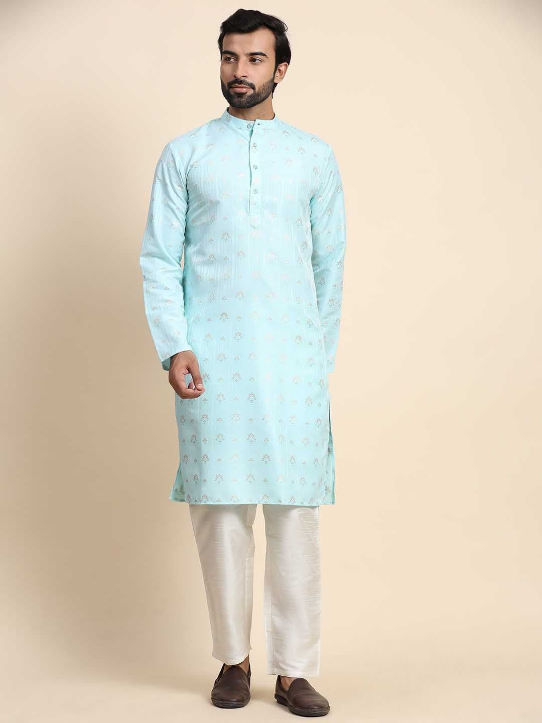 Rawayi Ethnic Motifs Printed Mandarin Collar Pure Cotton Kurta - view 1