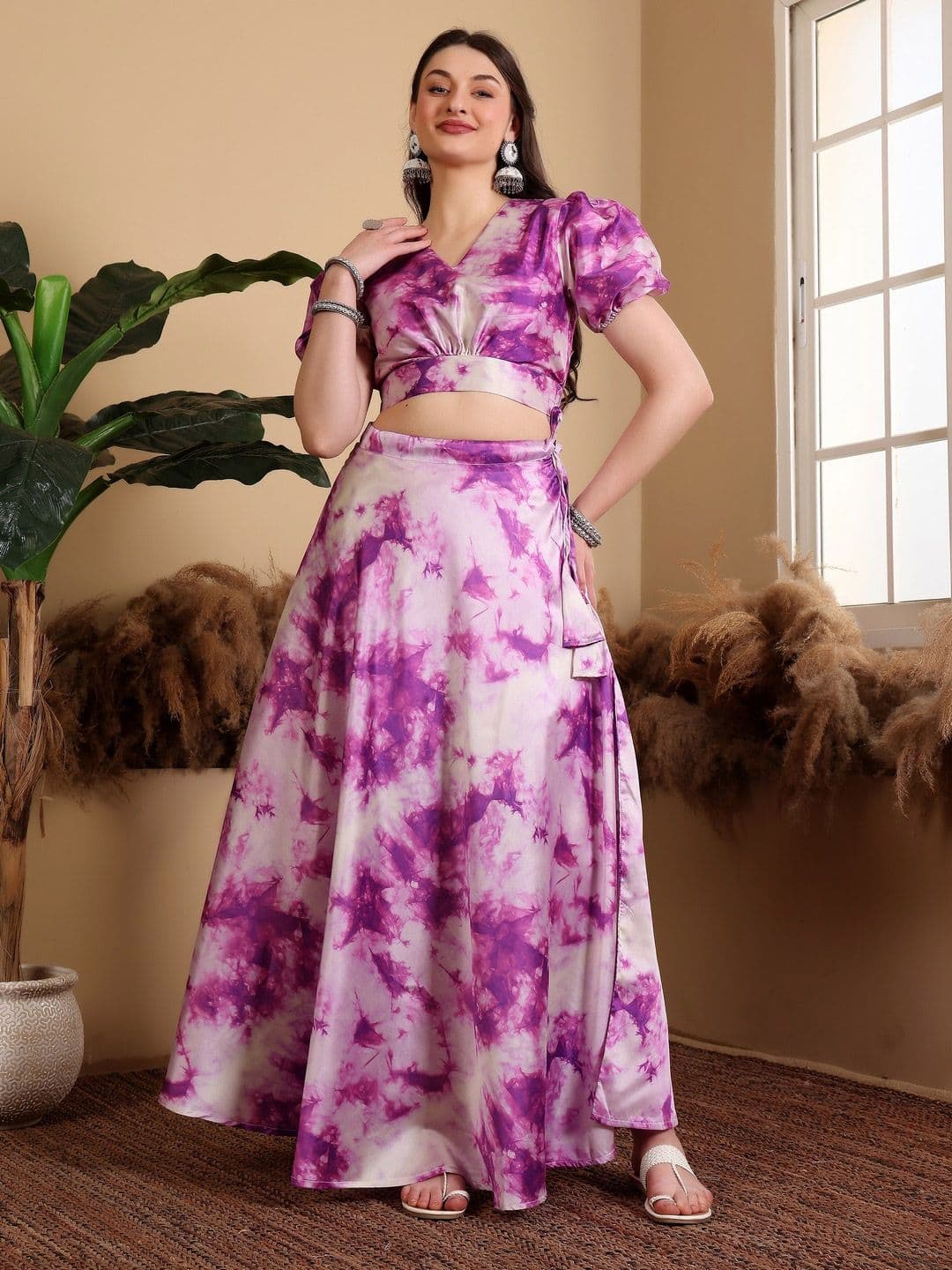 Frolic Rolic Tie Dye Silk Lehenga & Choli Set - view 1