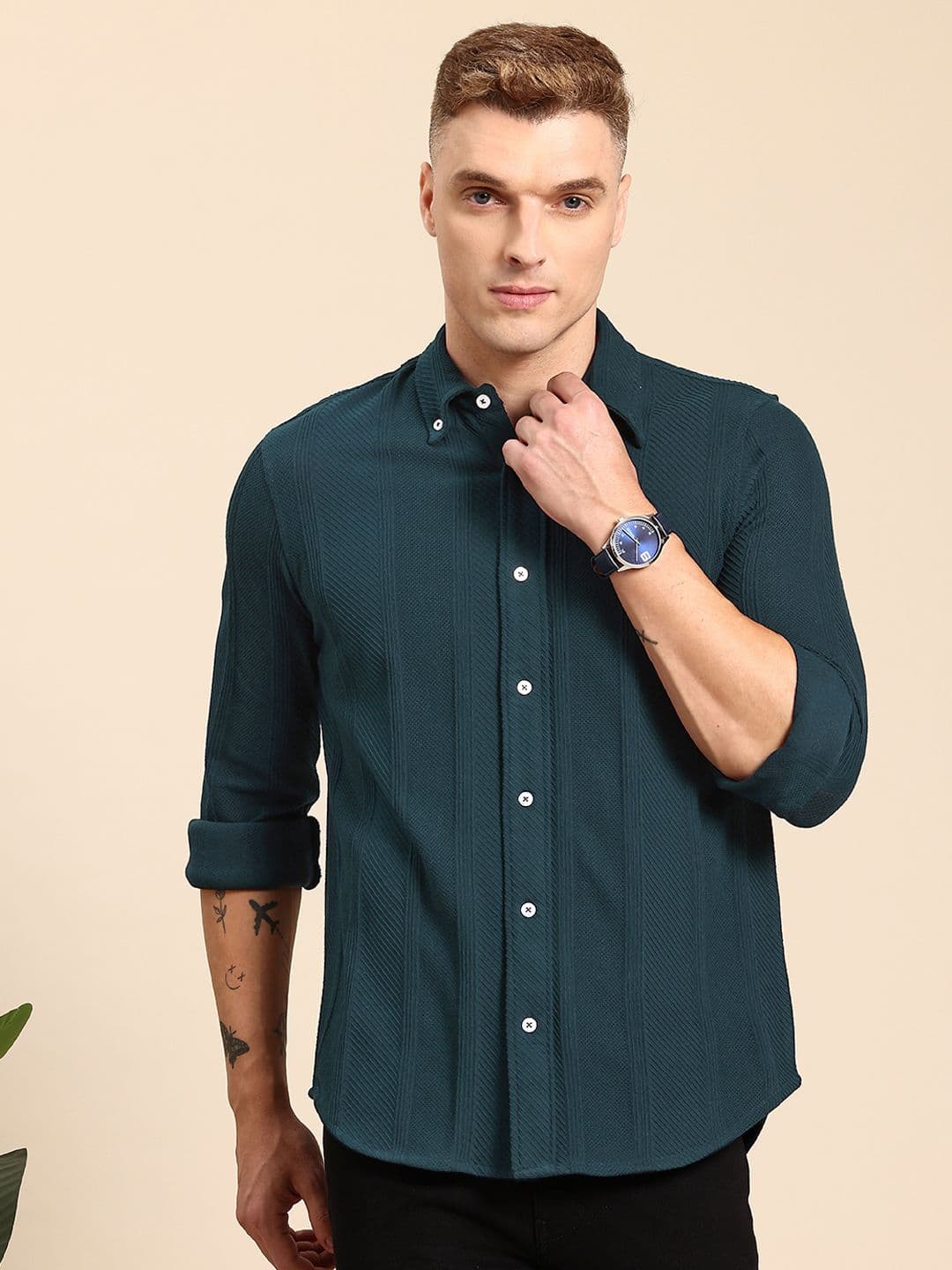Mast & Harbour Men Classic Textured Casual Shirt - view 1