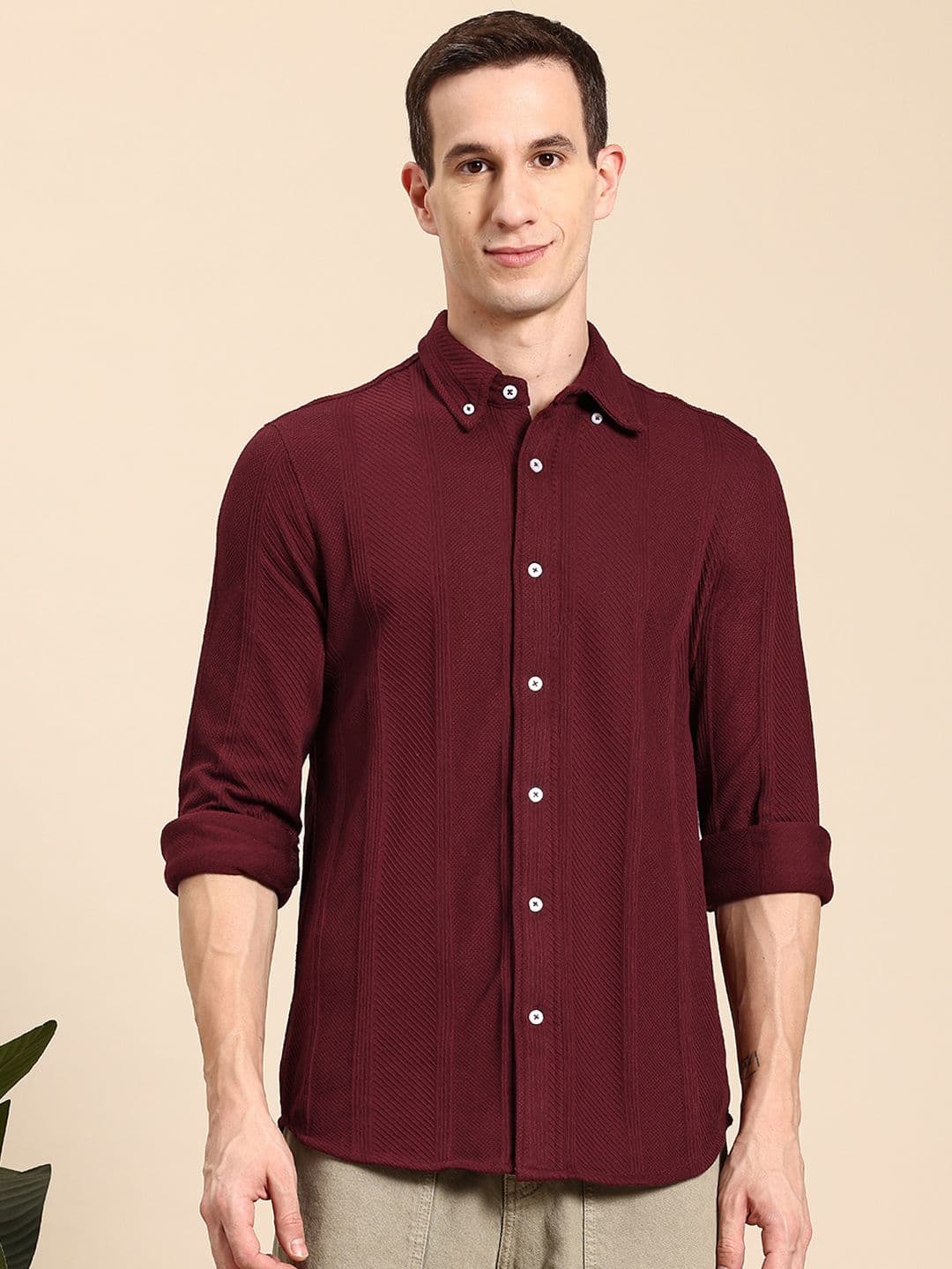 Mast & Harbour Men Classic Textured Casual Shirt - view 1