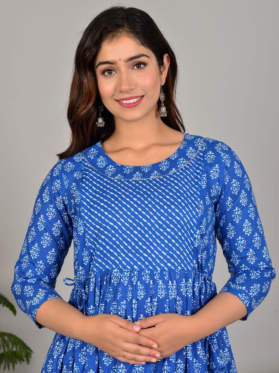 MURLI KURTI Floral Printed Cotton Maternity A-Line Midi Ethnic Dress - view 1