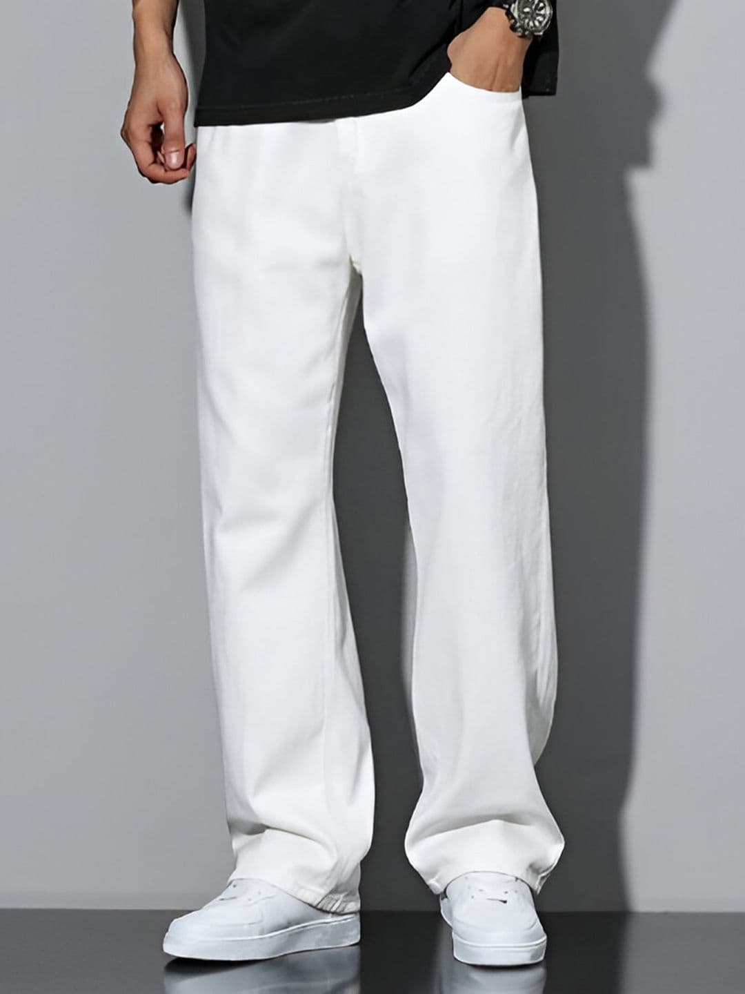Ben Martin Bm-jj12 Men Jean Wide Leg High-Rise Cotton Stretchable Jeans