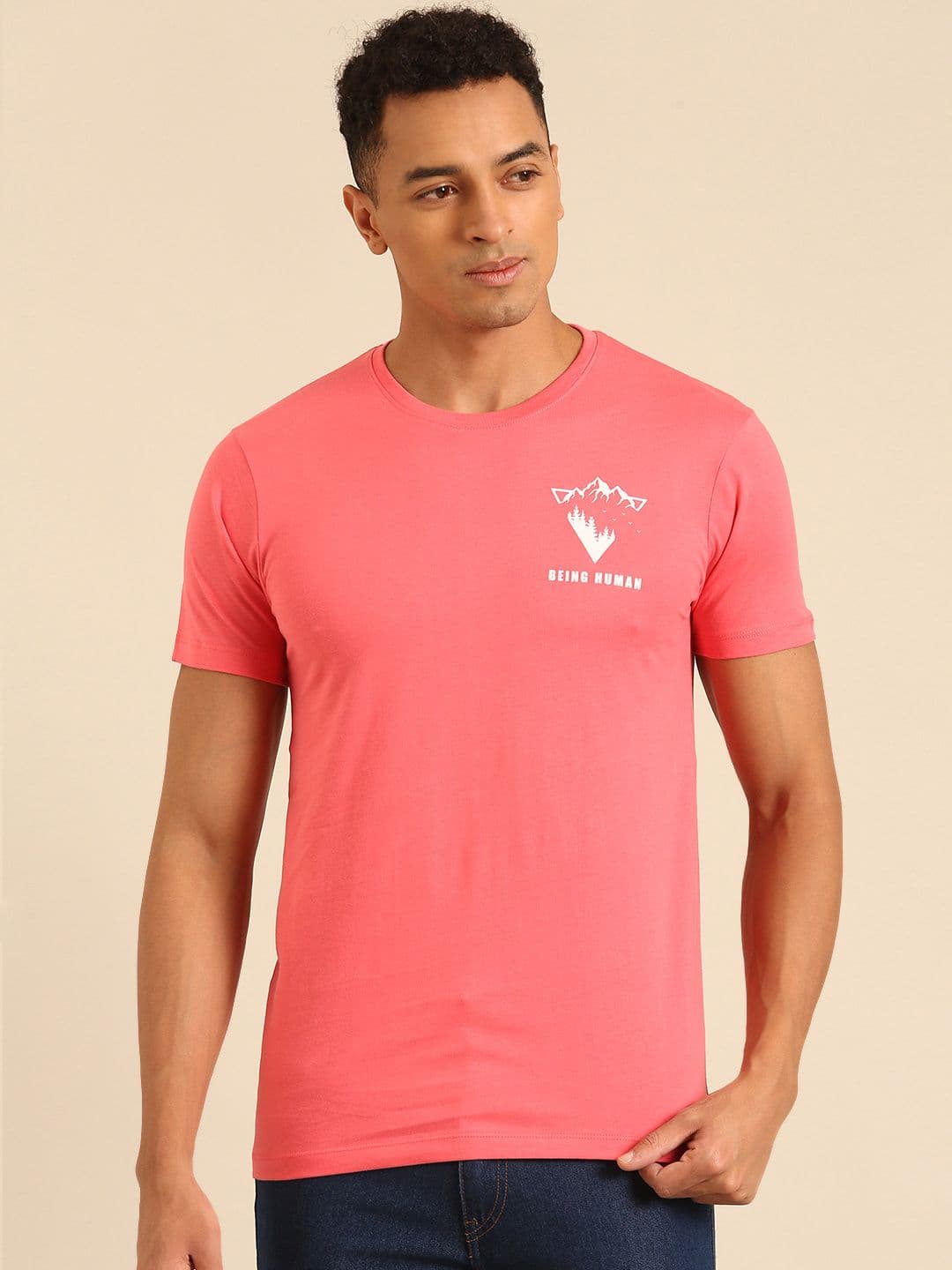 Being Human Pure Cotton T-shirt with Minimal Print - view 1