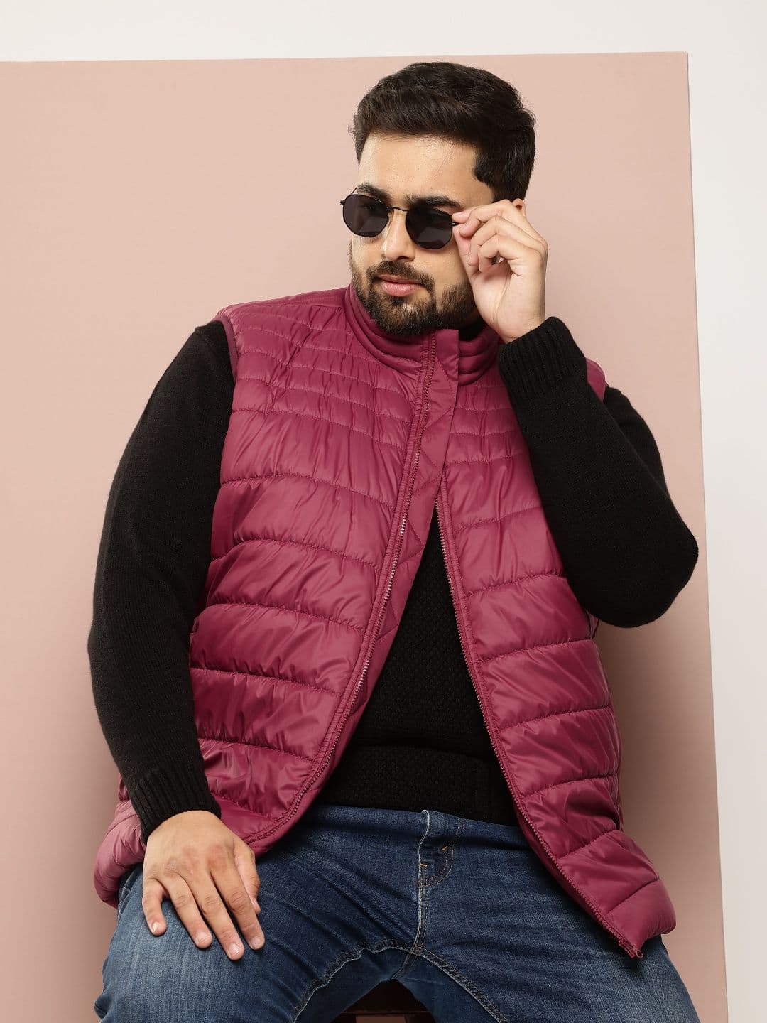 Sztori Men Plus Size Windcheater & Water Resistant Puffer Jacket - view 1