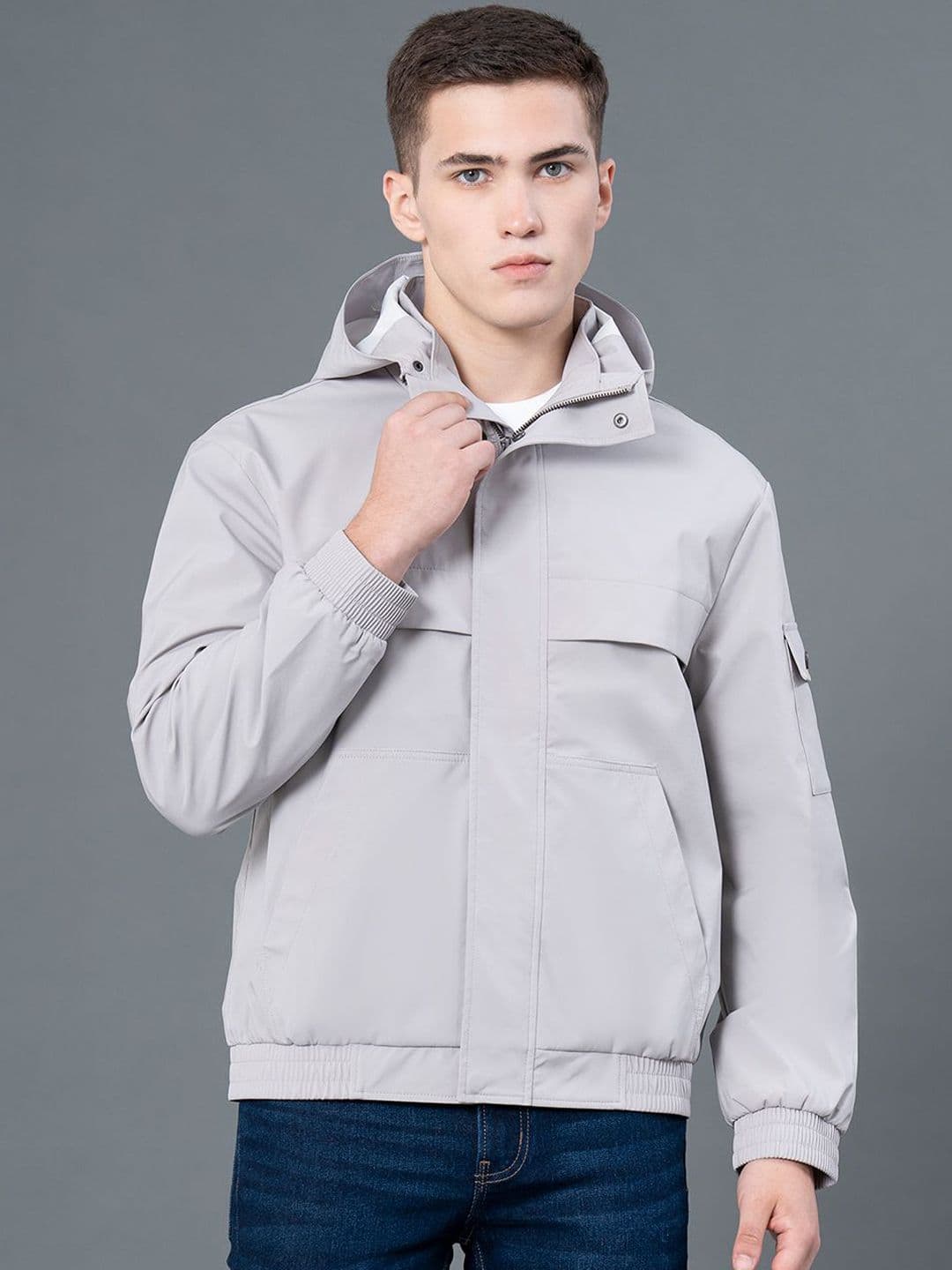 Red Tape Men Solid Hooded Jacket - view 1
