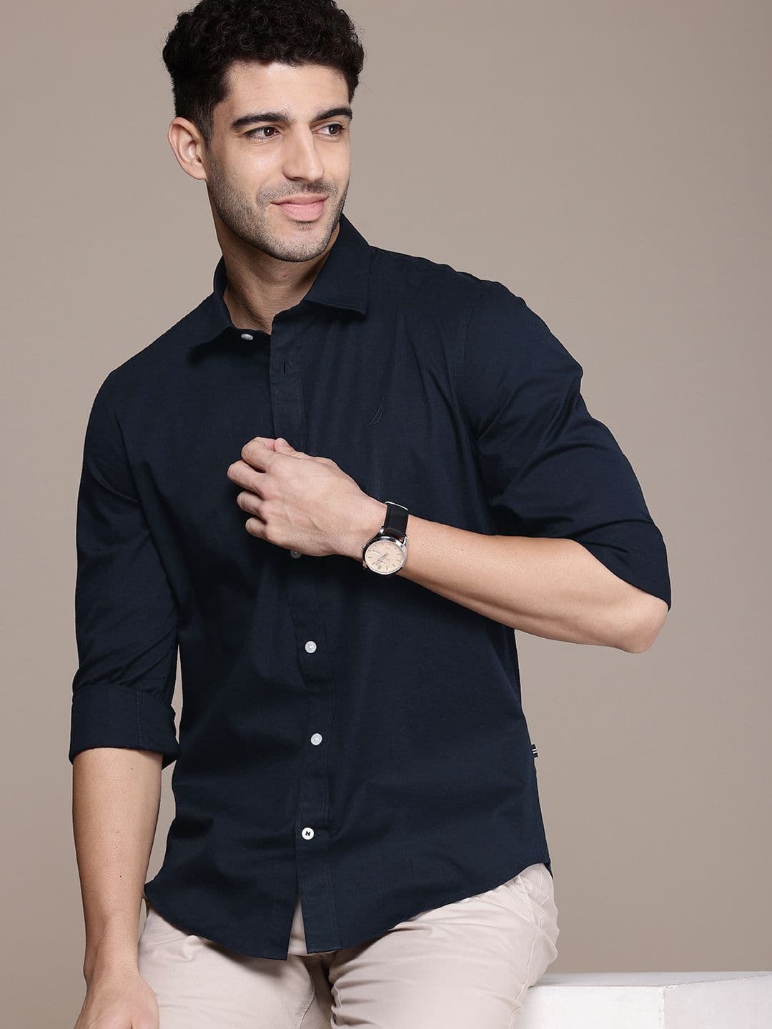 Nautica Men Smart Slim Fit Pure Cotton Casual Shirt - view 1