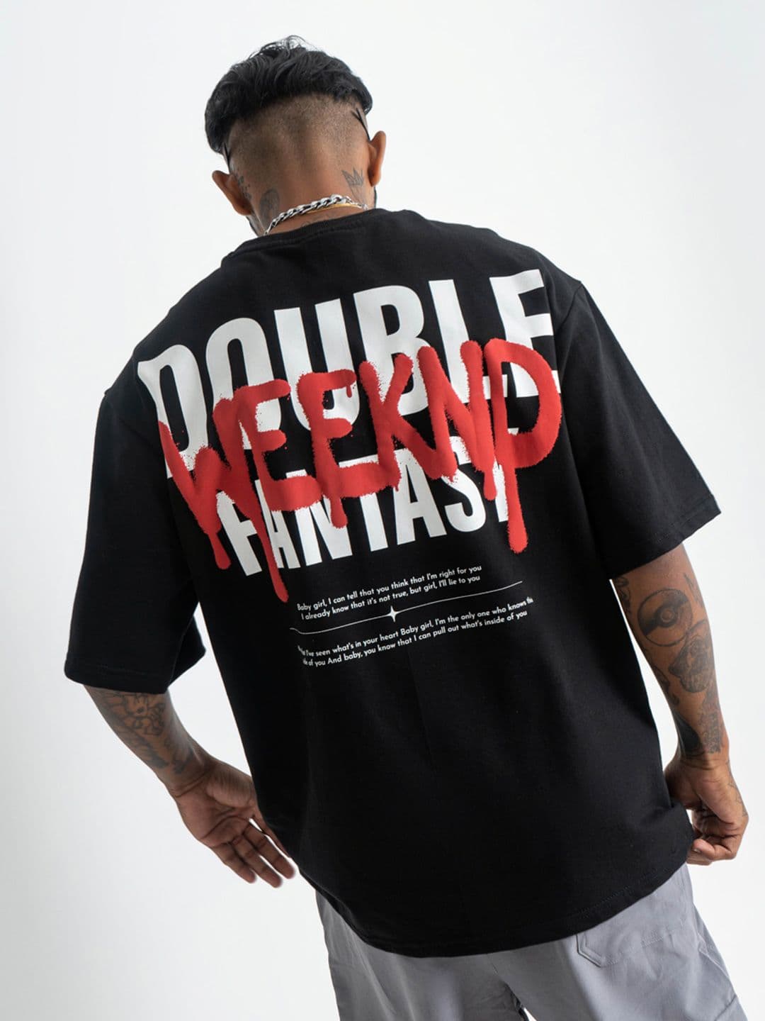 Main Character India Unisex Typography Printed Round Neck Cotton Oversized T-shirt