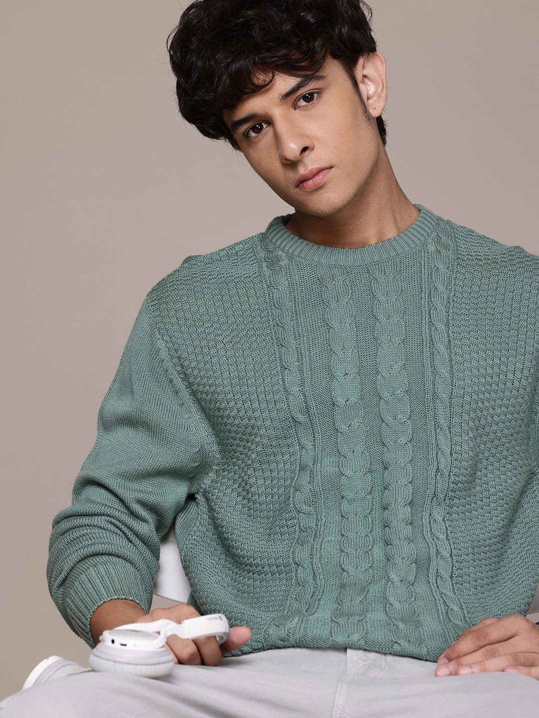 Roadster Men Cable Knit Pullover - view 1