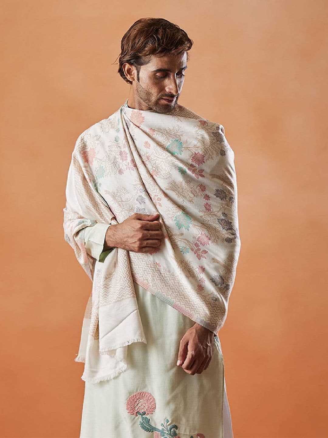 Pashmoda Men Woven Design Stole - view 1