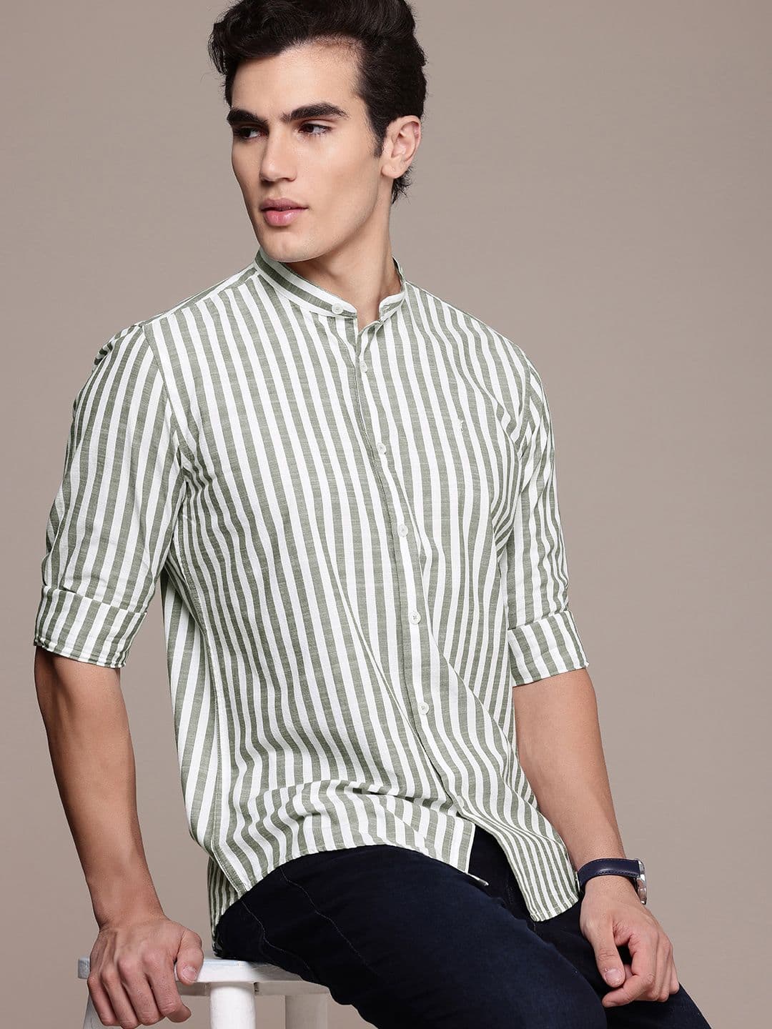 French Connection Men Smart Slim Fit Pure Cotton Slub Casual Shirt - view 1