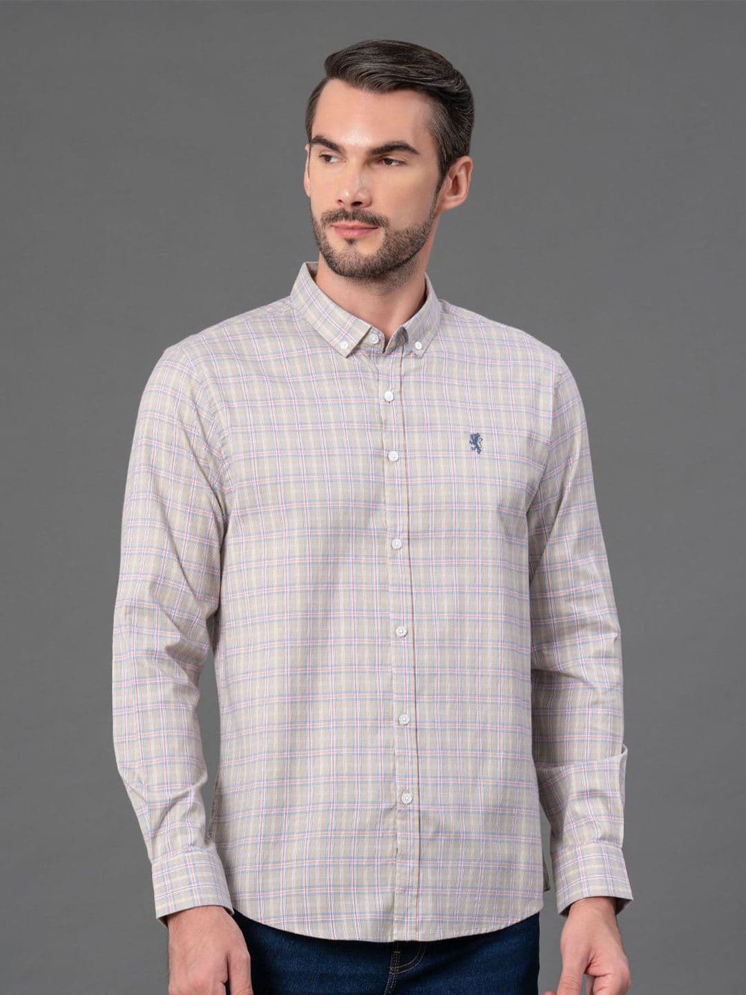 Red Tape Tartan Checked Button-Down Collar Casual Shirt - view 1