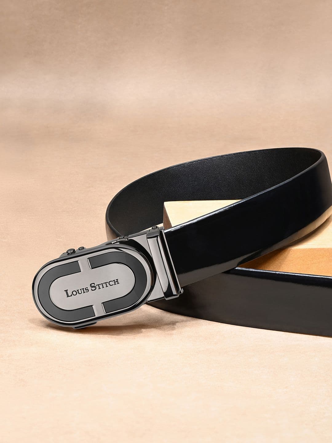 LOUIS STITCH Premium VT Leather Men Auto Lock Buckle Belt - view 1