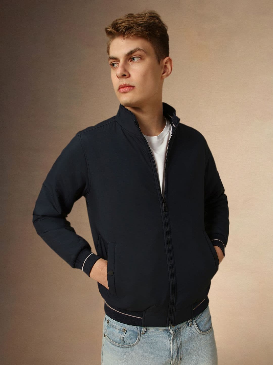 Dennis Lingo Long Sleeves Mock Collar Reversible Padded Jacket - view 1