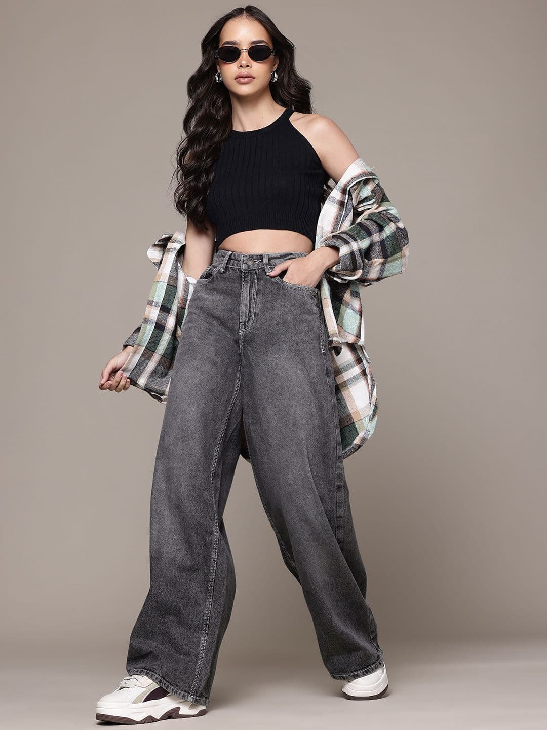 The Roadster Life Co. Women Baggy Wide Leg High-Rise Heavy Fade Jeans - view 1