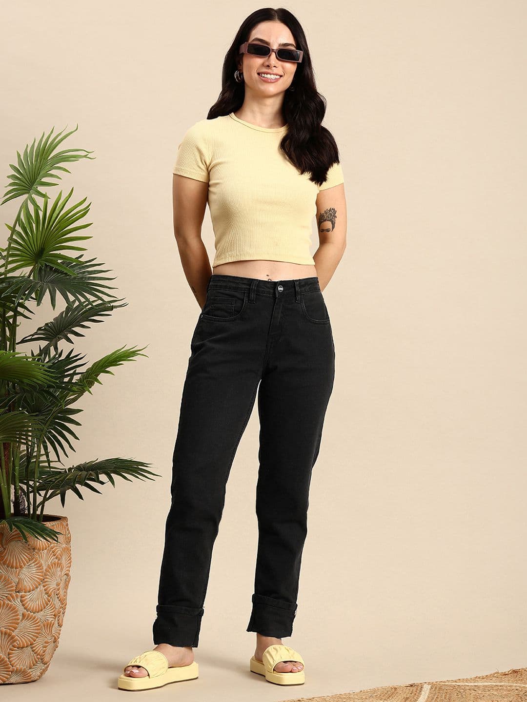Mast & Harbour Women Slim Fit Stretchable Jeans - view 1