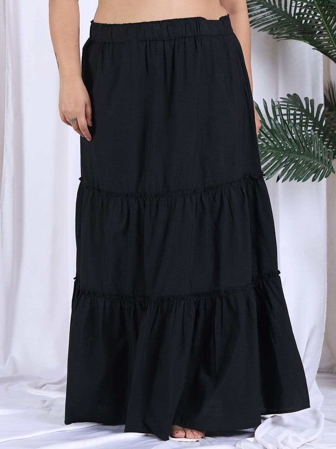 NEUDIS Pure Cotton Tiered Maxi Skirt - view 1