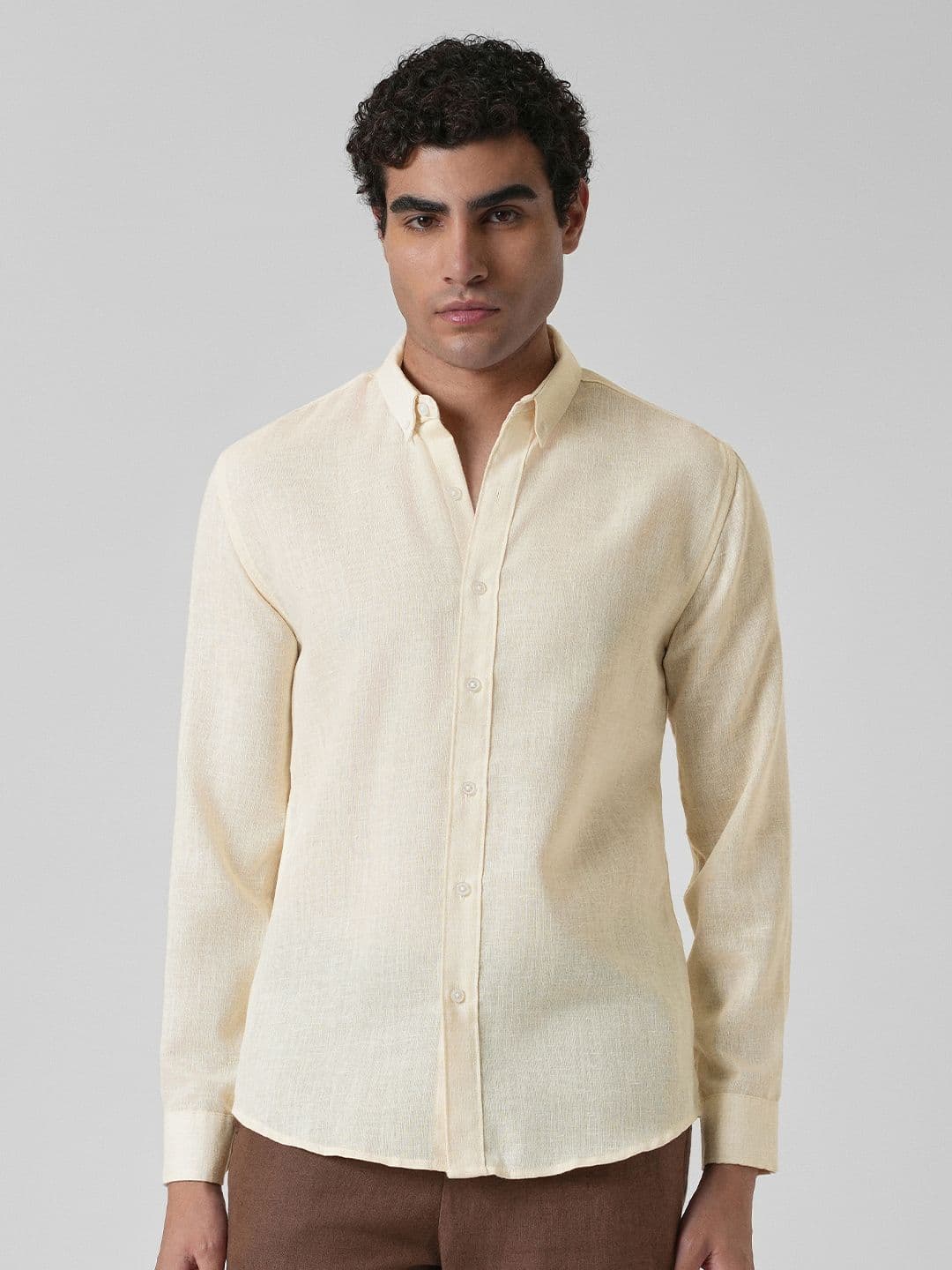 Banana Club Men Classic Slim Fit Semi Sheer Checked Casual Linen Shirt - view 1