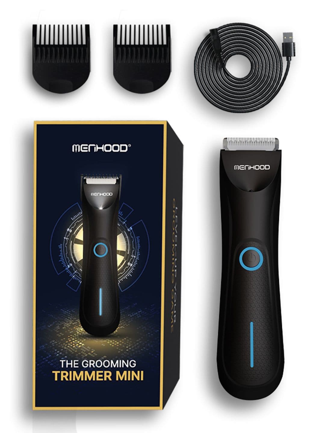 Menhood Men Black Battery Powered Cordless Rechargeable Travel Friendly Mini Trimmer - view 1