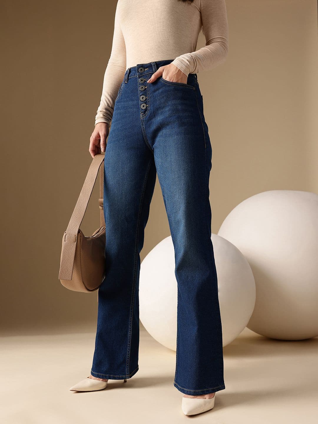 Chemistry Women Bootcut High-Rise Heavy Fade Stretchable Jeans - view 1