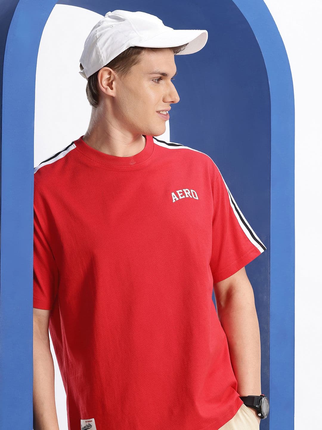 Aeropostale Drop-Shoulder Sleeves Pure Cotton Relaxed Fit T-shirt - view 1