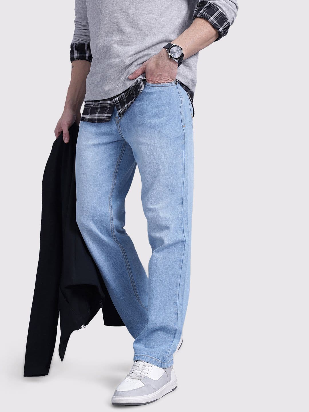The Roadster Life Co. Men Light Fade Pure Cotton Jeans - view 1