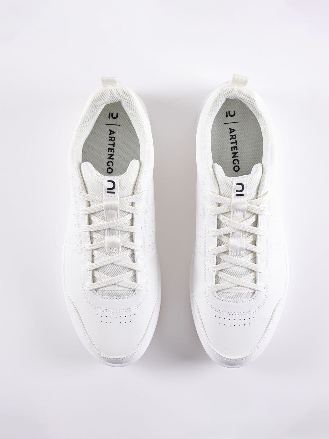 Decathlon Men Off White TS100 Essential Multi Court Abrasion Resistance Tennis Shoes - view 1